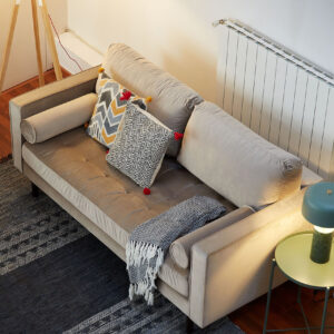 Taupe velvet 3 seaters Debra sofa