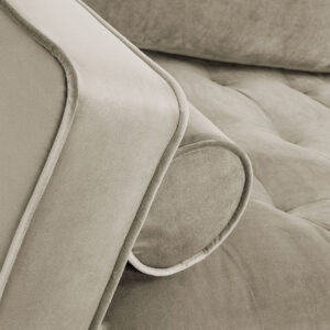 Taupe velvet 3 seaters Debra sofa