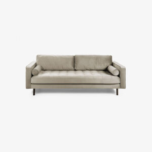 Taupe velvet 3 seaters Debra sofa