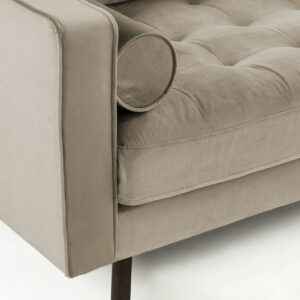 Taupe velvet 3 seaters Debra sofa